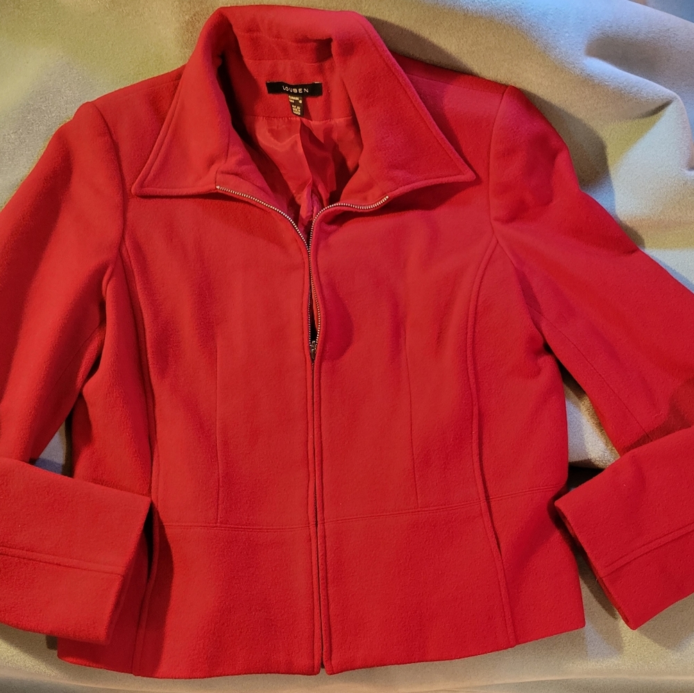 Louben Red Jacket wool and cashmere